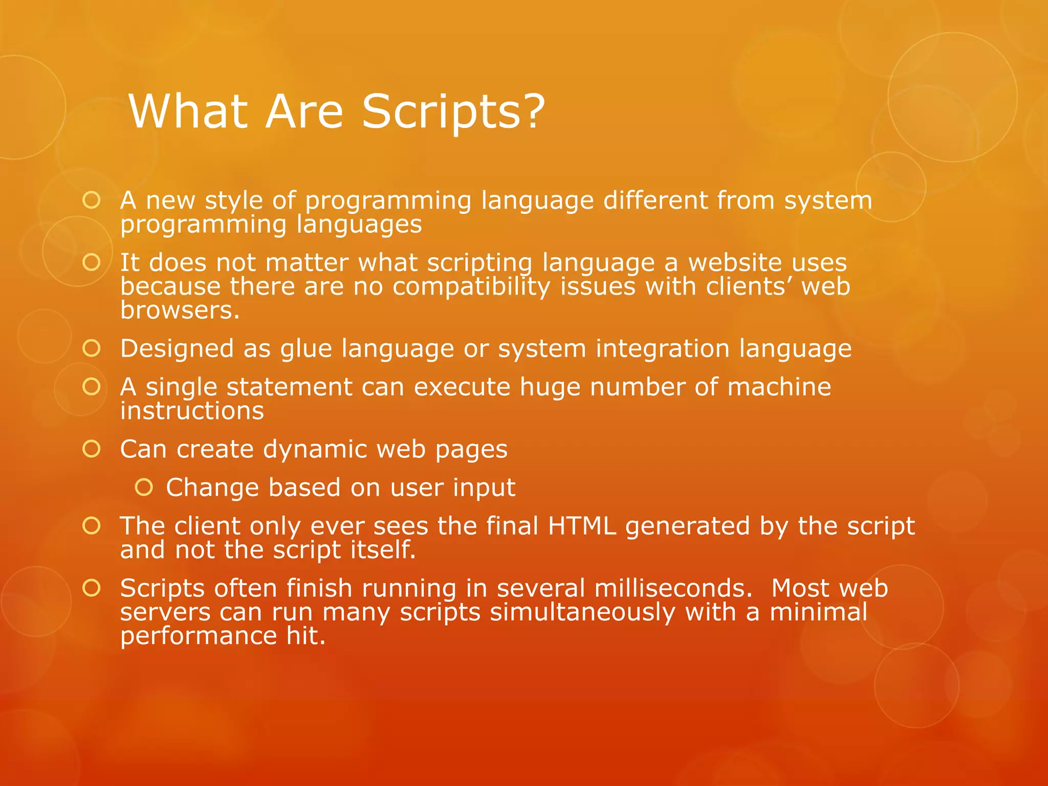 Scripting languages | PPTX