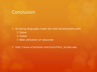Scripting languages | PPTX