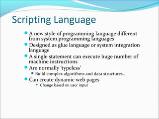 Scripting languages | PPT
