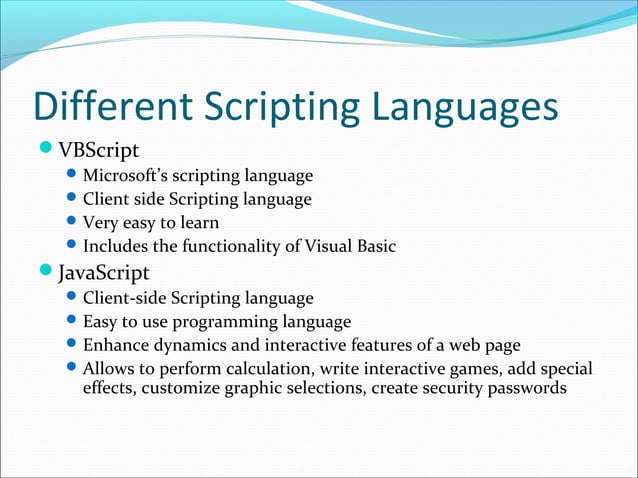 Scripting languages | PPT | Web Design and HTML | Internet image.