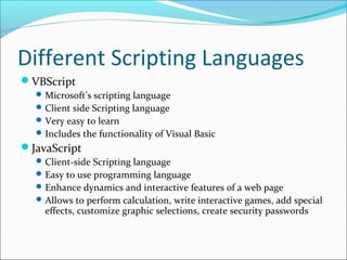 Scripting languages | PPT