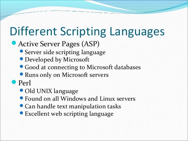 Scripting languages