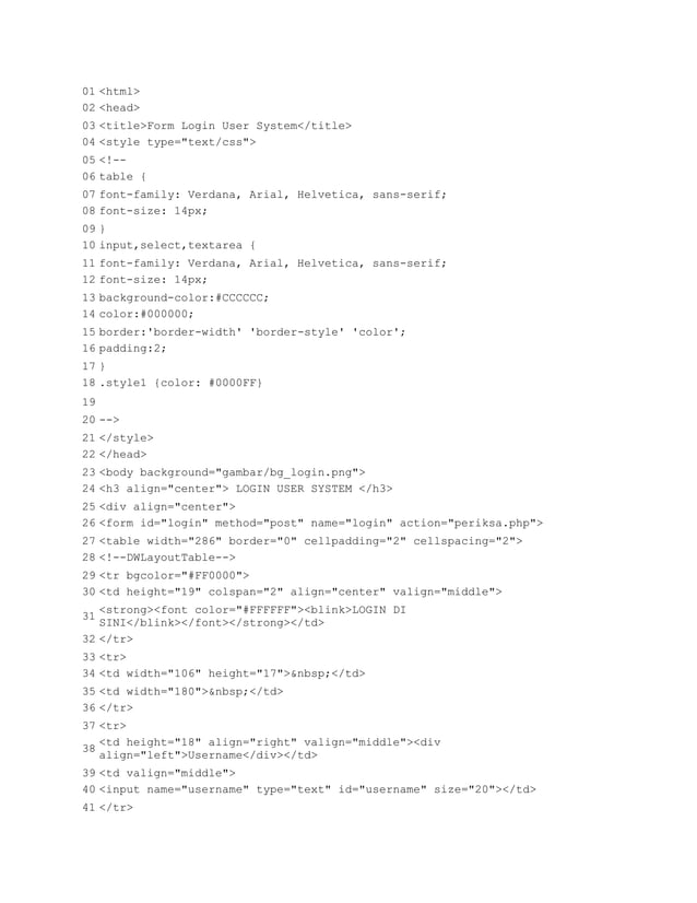 Script login form php | PDF