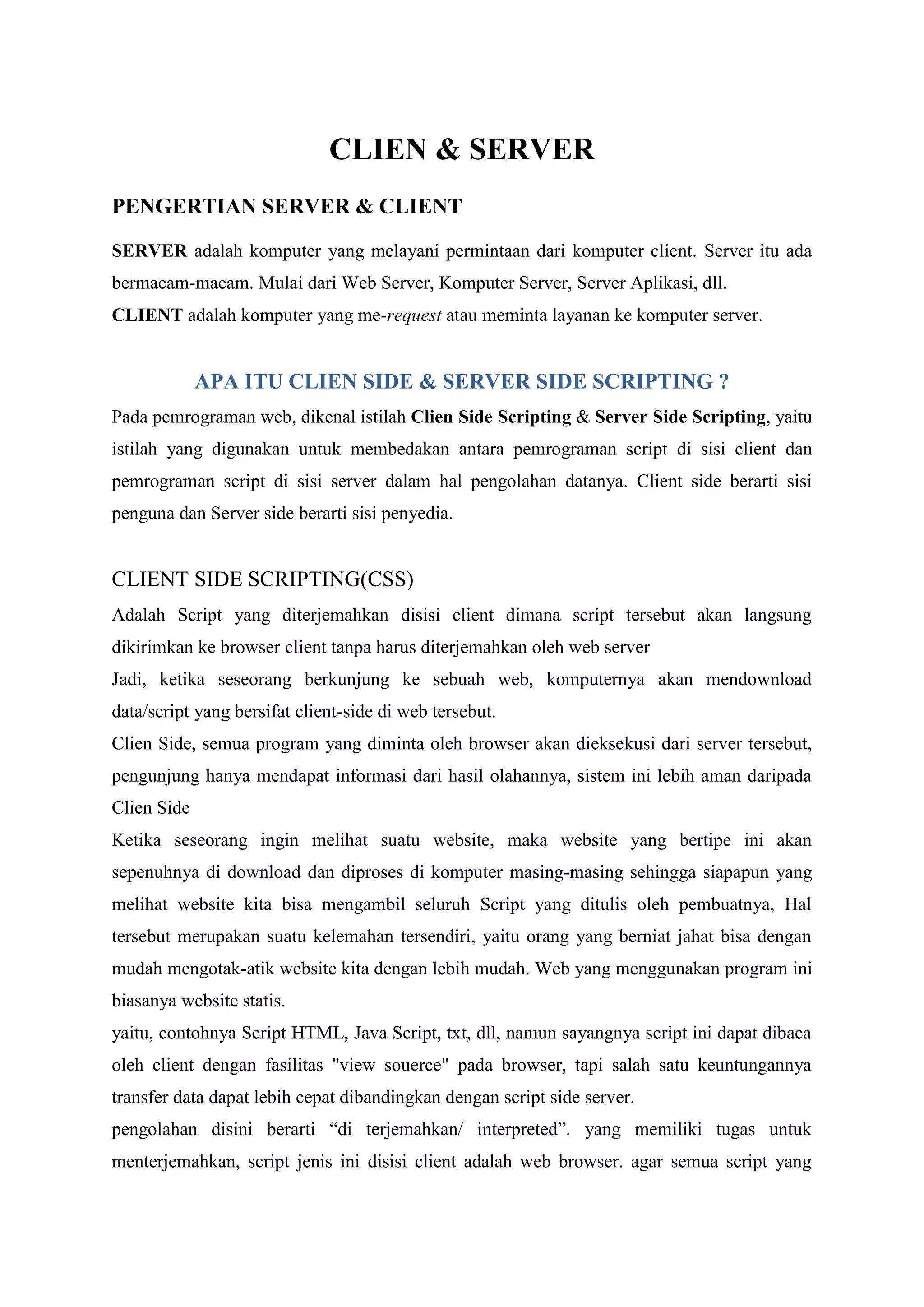 Client Side Scripting | PDF