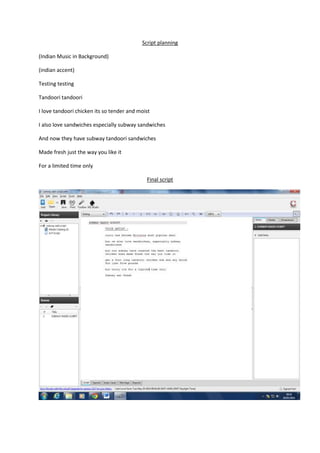 Script planning | PDF