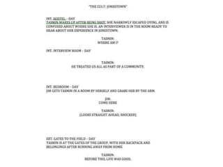 The Cult: Jonestown Script