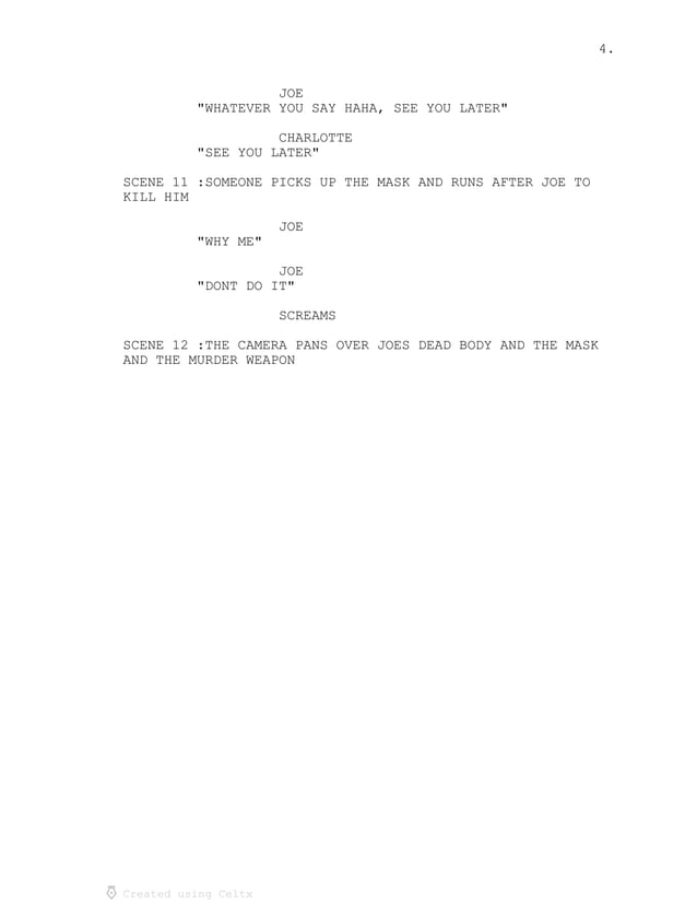 Script short film year 2 | PDF