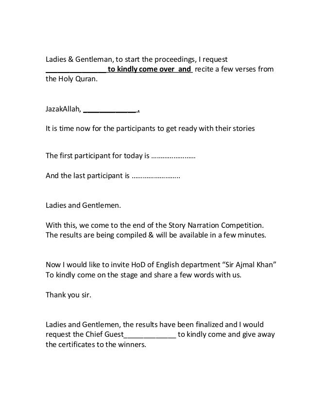 Story Narration Competition Script