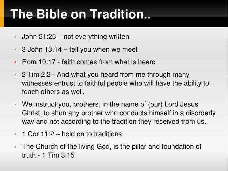 Scripture Tradition