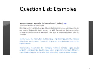 Question List: Examples




                          8
 
