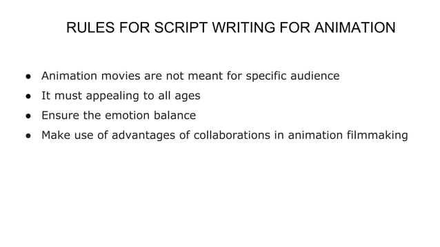 Script writing for animation movie | PPTX | Computer Animation ...