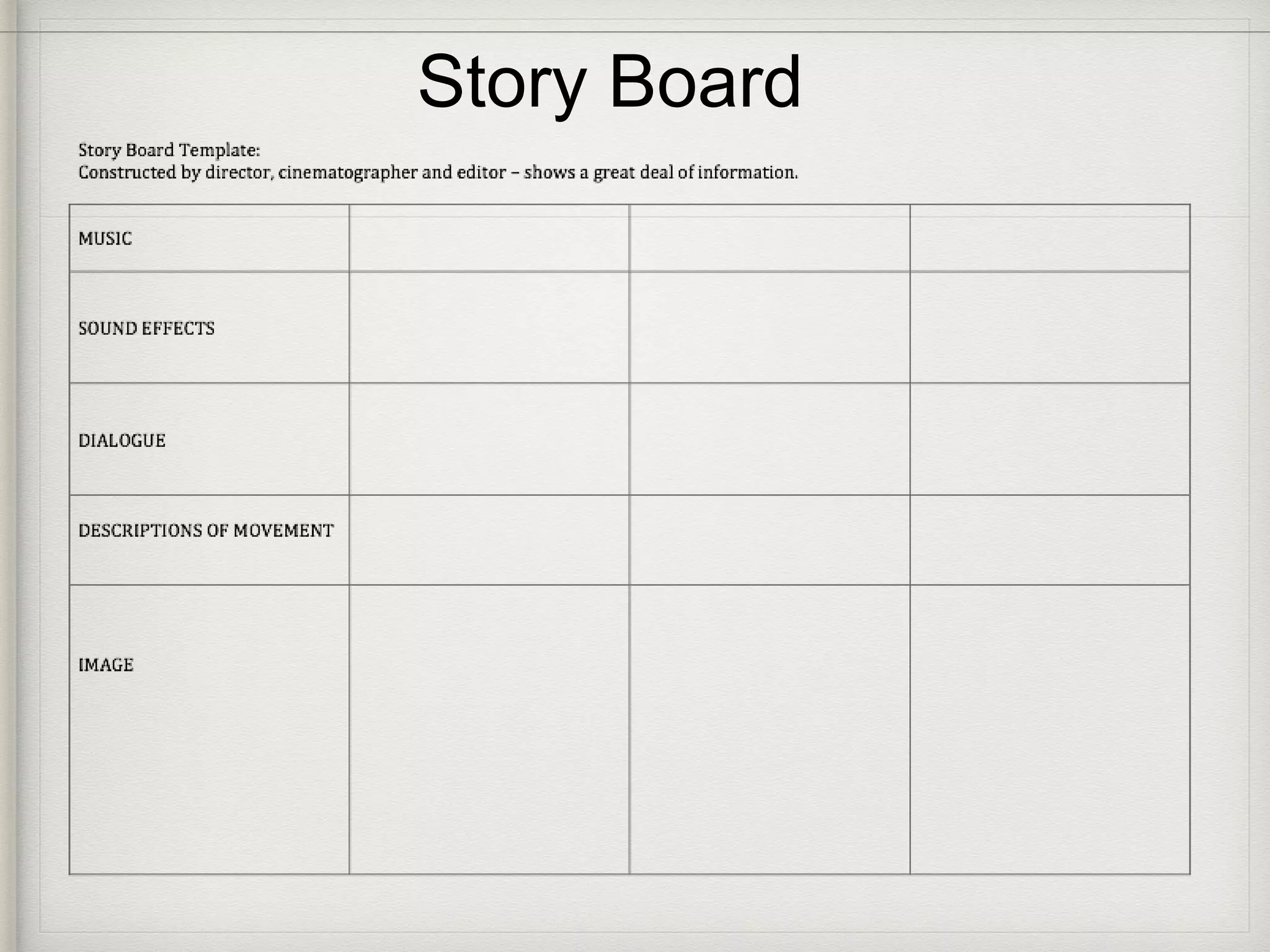 Story Board 
 
