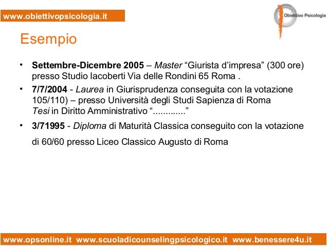 Webinar Come Scrivere Il Proprio Curriculum Vitae La