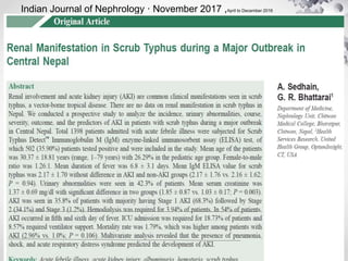 Indian Journal of Nephrology · November 2017 ,April to December 2016
 