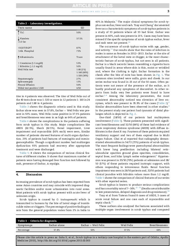 Scrub typhus in a tertiary care hospital in the eastern part of Odisha