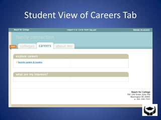 Student View of Careers Tab