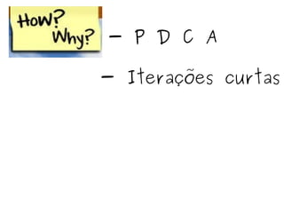 - P D C A - Iterações curtas 