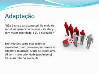 Os três pilares
Transparência
InspeçãoAdaptação
 