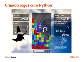 Criando jogos com Python




Twitter: @dump
 