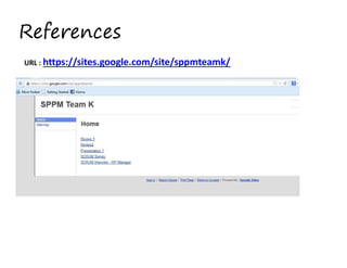 References
URL : https://sites.google.com/site/sppmteamk/ 

 

 