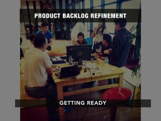 PRODUCT BACKLOG REFINEMENT
GETTING READY
 