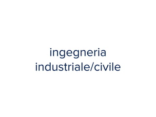 ingegneria 
industriale/civile 
 