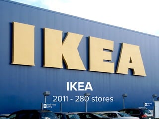 IKEA 
2011 - 280 stores 
 