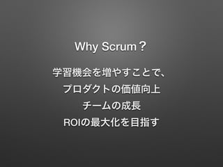 Why Scrum
ѧC򉈤䤹Ȥǡ?
ץȤ΁?
`γL?
ROI󻯤Ŀָ
 