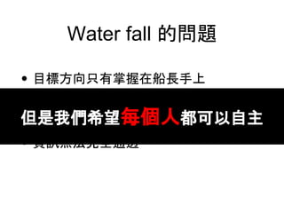 Water fall Ć}
? Ŀ˷ֻڴL
? ֻܮˮ
? Lڼҵĕrˮ־͕y
? ǰMķֻܣ1 ,2 ,1, 2 
? YӍoȫͨ͸
҂ϣÿ˶
 