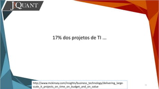 11
17% dos projetos de TI ...
http://www.mckinsey.com/insights/business_technology/delivering_large-
scale_it_projects_on_time_on_budget_and_on_value
 