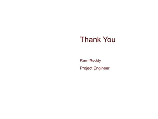 Thank You
Ram Reddy
Project Engineer
 