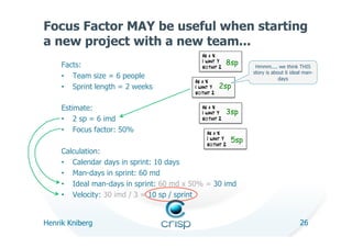 Focus Factor MAY be useful when starting
a new project with a new team...
                                             As ...