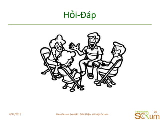 Hỏi-Đáp6/11/201125HanoiScrum Event#2: Giới thiệu  sơ lược Scrum