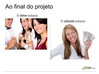 Ao final do projeto
O time estava...
O cliente estava...
 