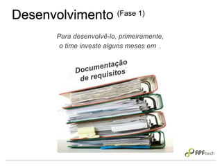 Desenvolvimento (Fase 1)
Para desenvolvê-lo, primeiramente,
o time investe alguns meses em ...
 