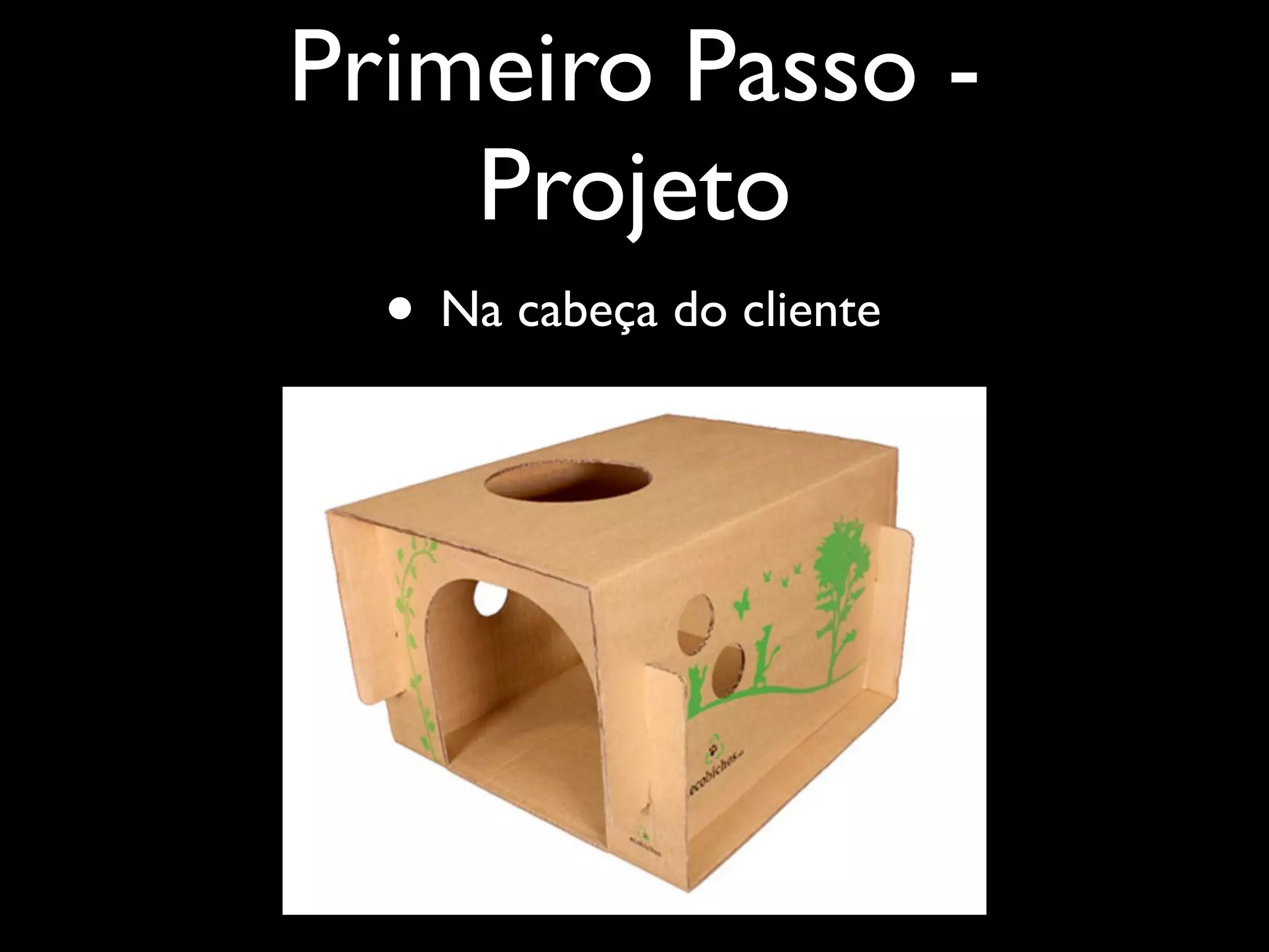 Primeiro Passo -
    Projeto
  • Na cabeça do cliente
 