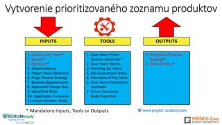 Vytvorenie prioritizovaného zoznamu produktov
 
