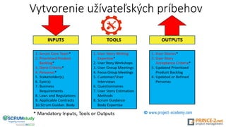 Vytvorenie užívateľských príbehov
 