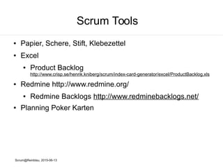 Scrum@Reinblau, 2015-06-13
Scrum Sprint Flow
 
