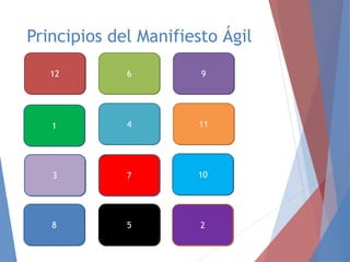 Principios del Manifiesto Ágil
12 6 9
4 11
8
3 7
1
10
5 2
 