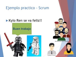 Ejemplo practico - Scrum
Buen trabajo
Ejemplo practico - Scrum
 Kylo Ren se va feliz!!
 