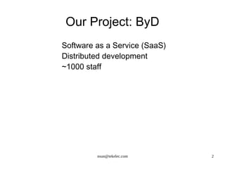 Our Project: ByD Software as a Service (SaaS) 