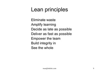 Lean with Scrum Lean software development 