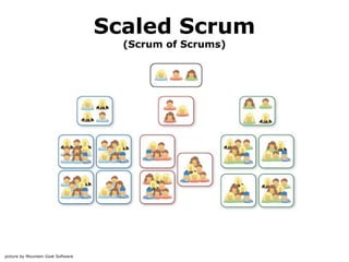 Scaled Scrum
(Scrum of Scrums)

picture by Mountain Goat Software

 