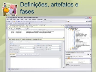 Definições, artefatos e
fases
 