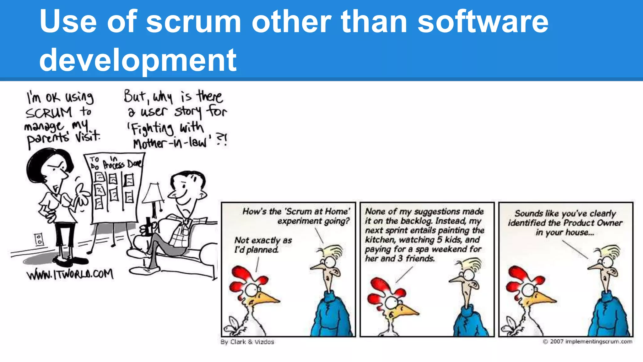Use of scrum other than software
development
 