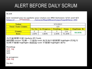 ALERT BEFORE DAILY SCRUM
 