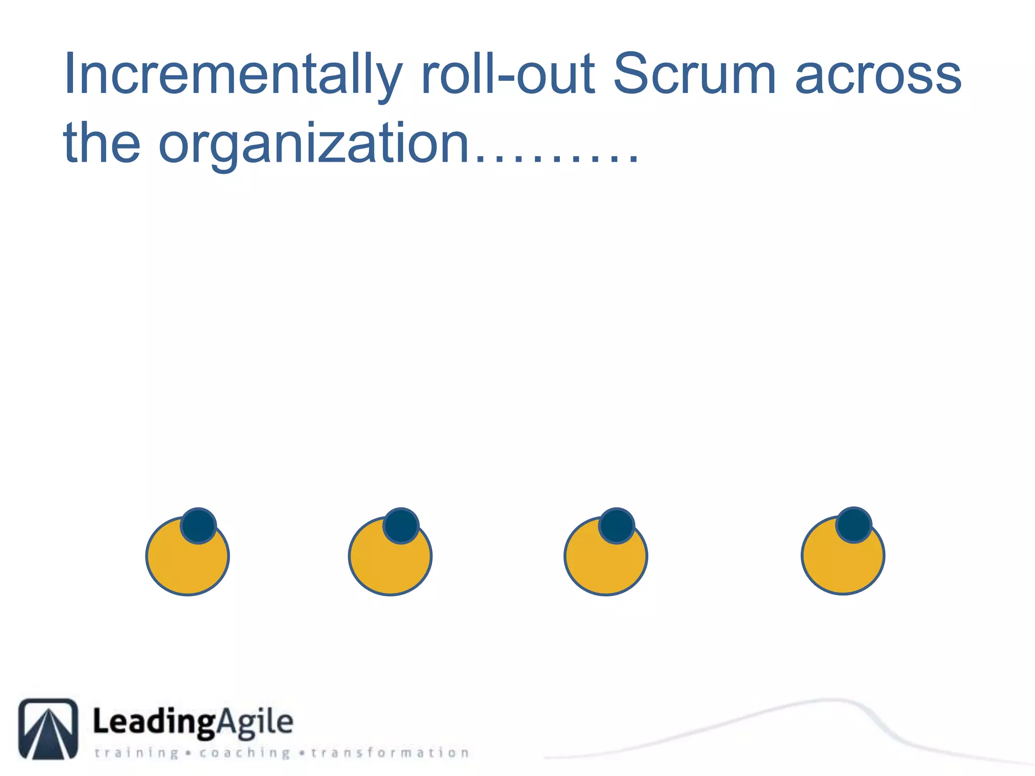 Incrementally roll-out Scrum across the organization………