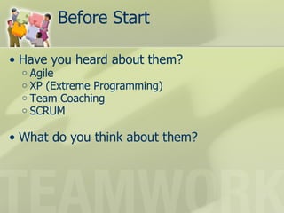 Xp Coach Scrum and Teamwork | PPT