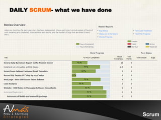 DAILY SCRUM- what we have done




                                 Scrum
 
